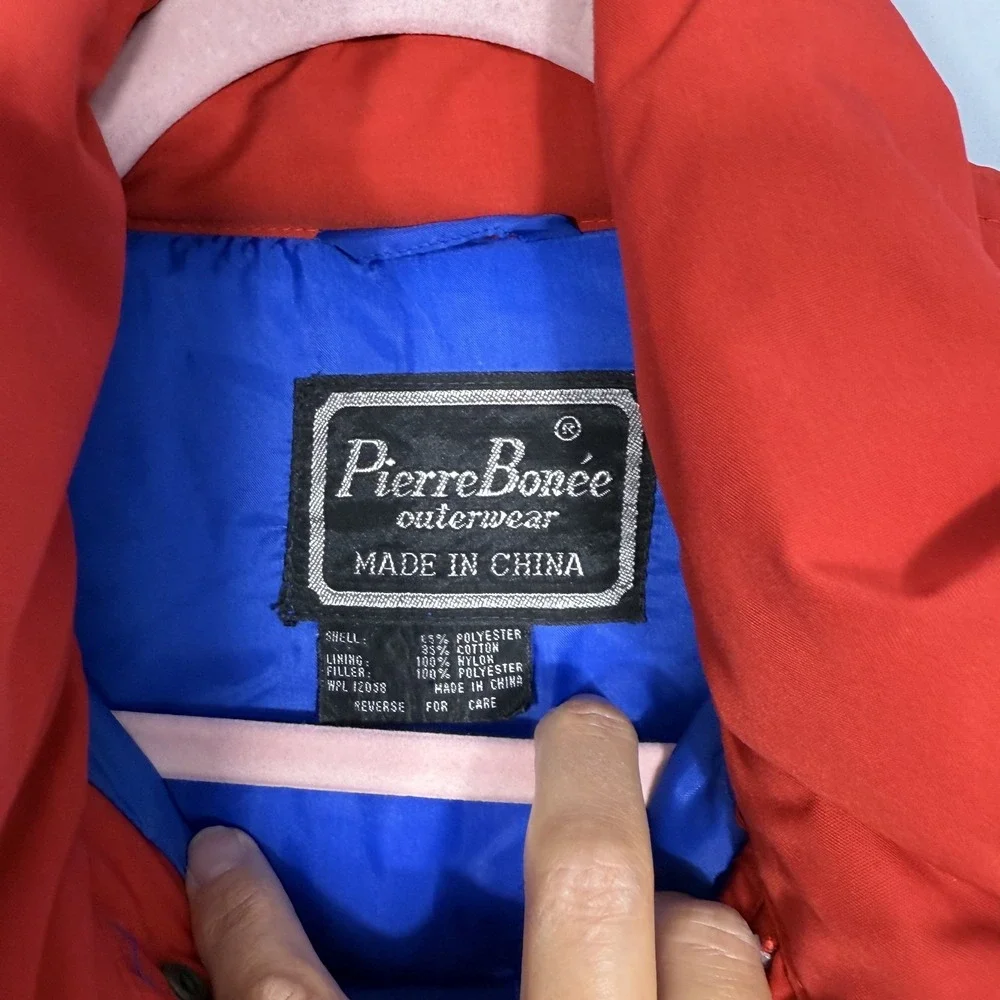 Vintage Pierre Bonee Puffer Vest Mens L Large Red 90s Outdoor Hiking Casual Zip